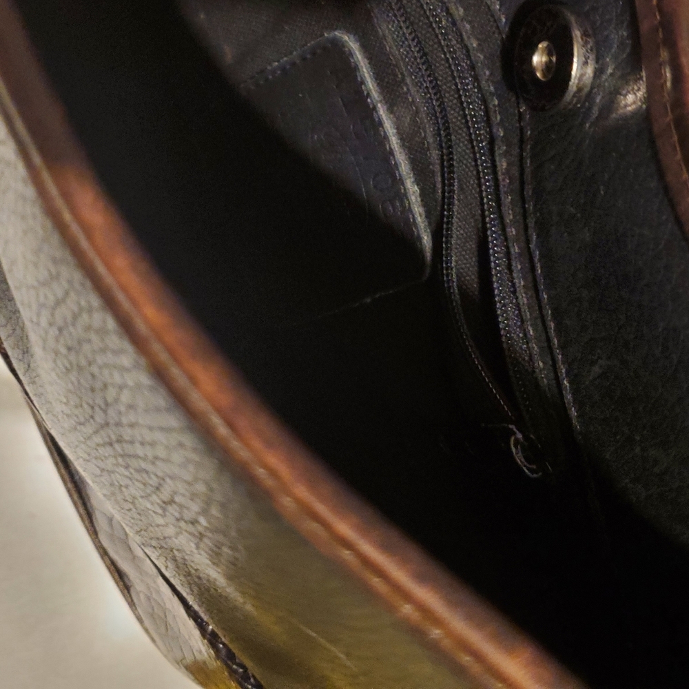 Brighton Black and Brown Leather Shoulder Bag with Silver Charm - Picture 9 of 11